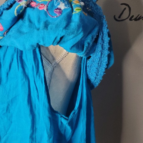 El Paso Designs Floral Embroidered Fiesta Blouse, XL - Picture 6 of 7